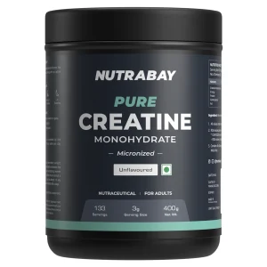 Nutrabay Pure Creatine Monohydrate Micronized - 400 gm (0.88 Lb), Unflavoured